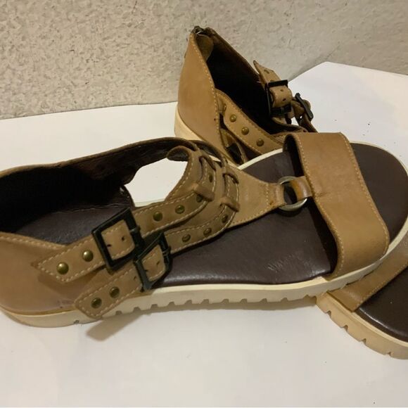 Roan By Bed Stu Ibis Studded Ankle Leather Platform Boho Sandals Shoes - Picture 4 of 10